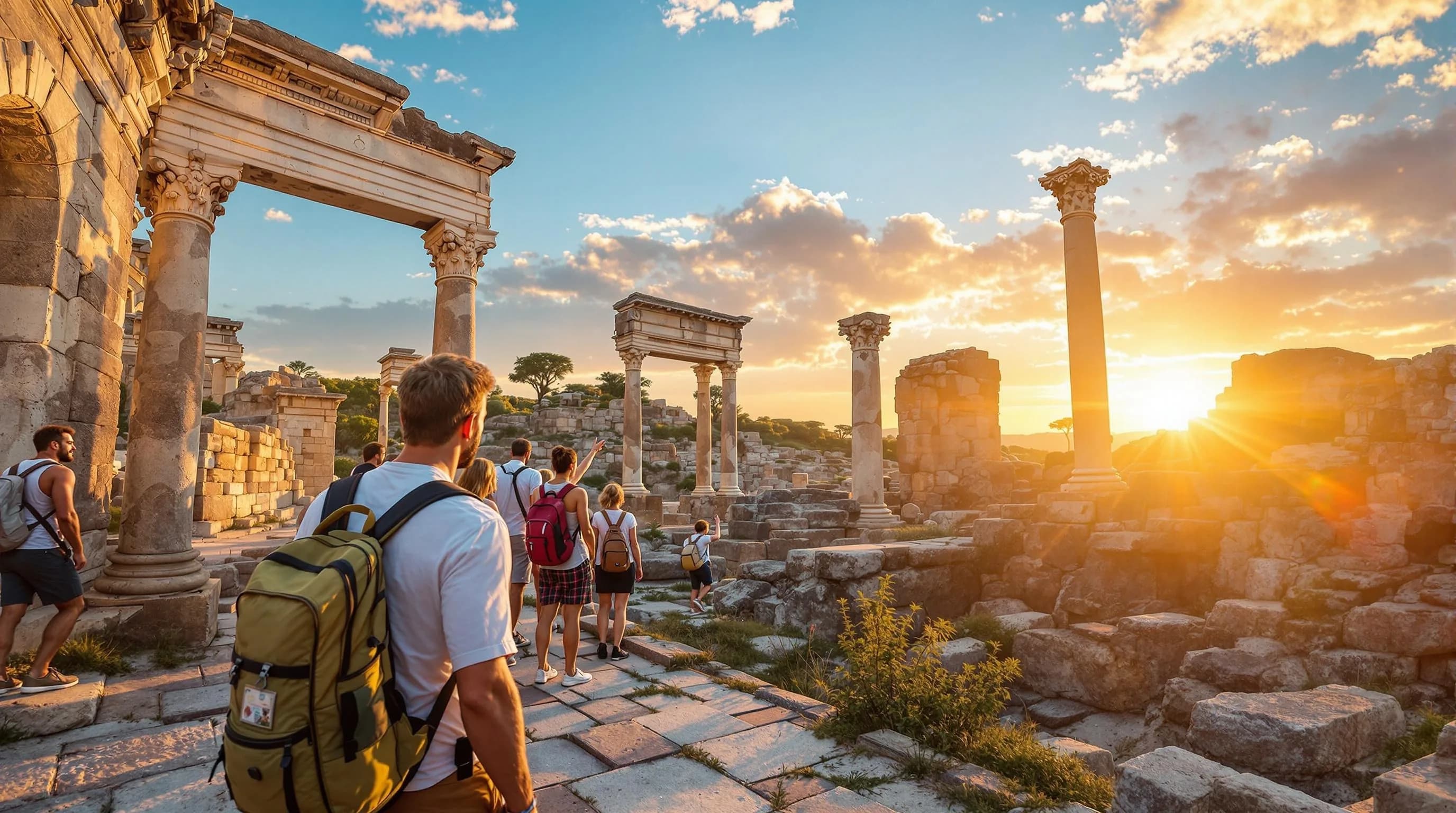 Exploring ancient ruins