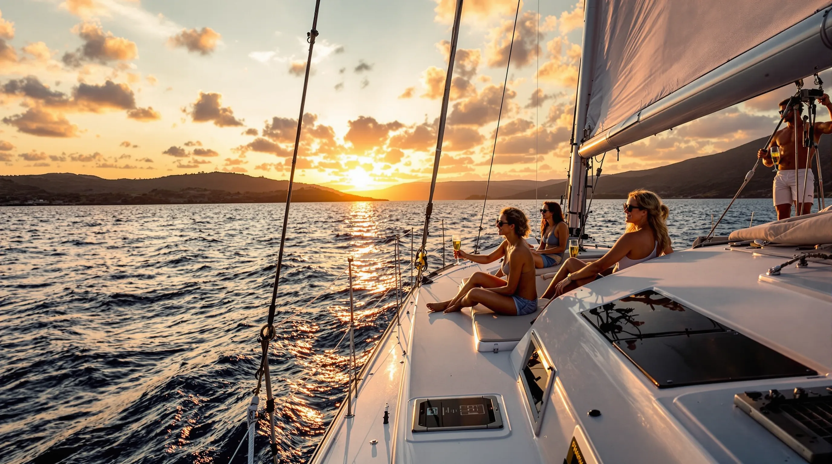 Sailing catamaran trip