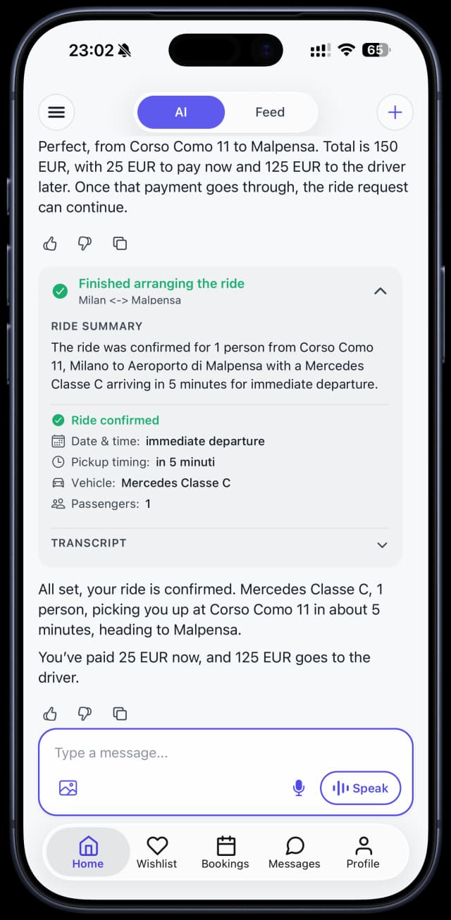 Odyssea AI concierge conversation